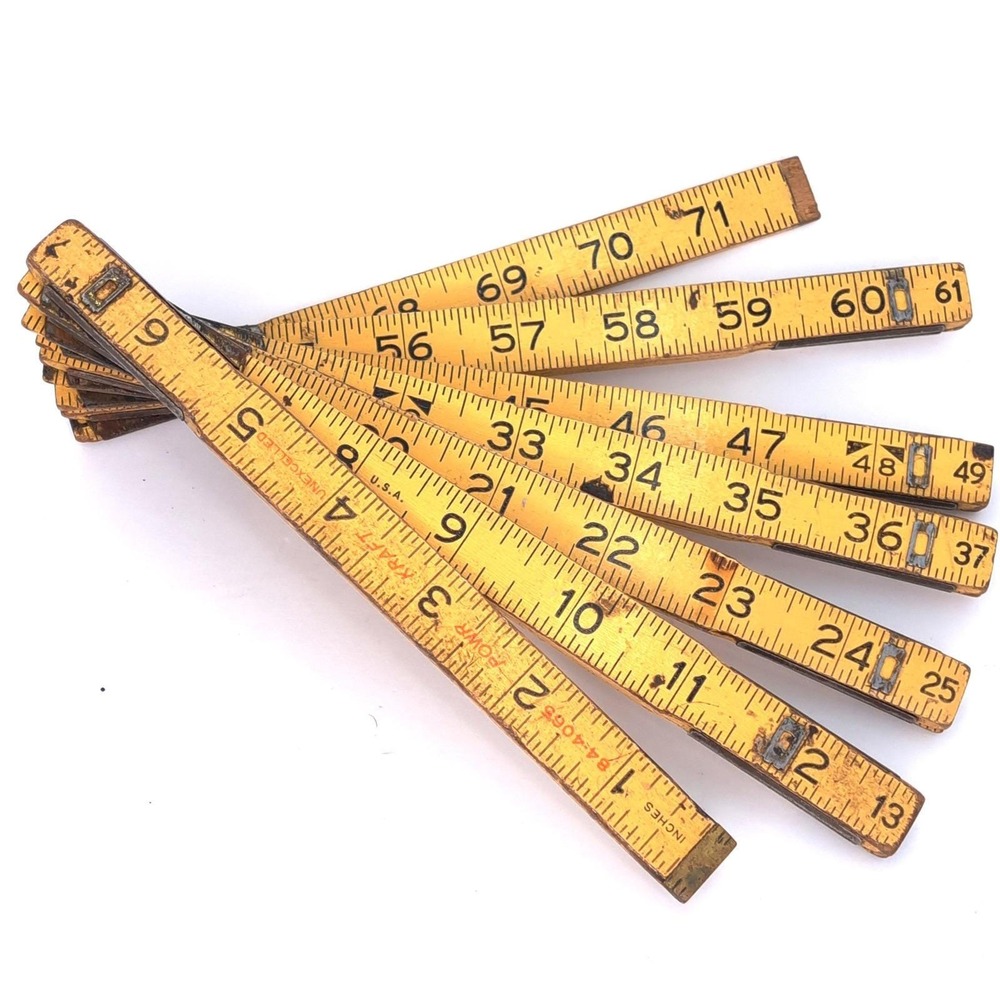 Montgomery Ward Powr Kraft 72 Inch Wood Folding Ruler Zigzag Vintage USA 84-4065